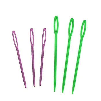 

6/12pcs Large-Eye Plastic Needles Weaving Sewing Knitting Needles Colorful