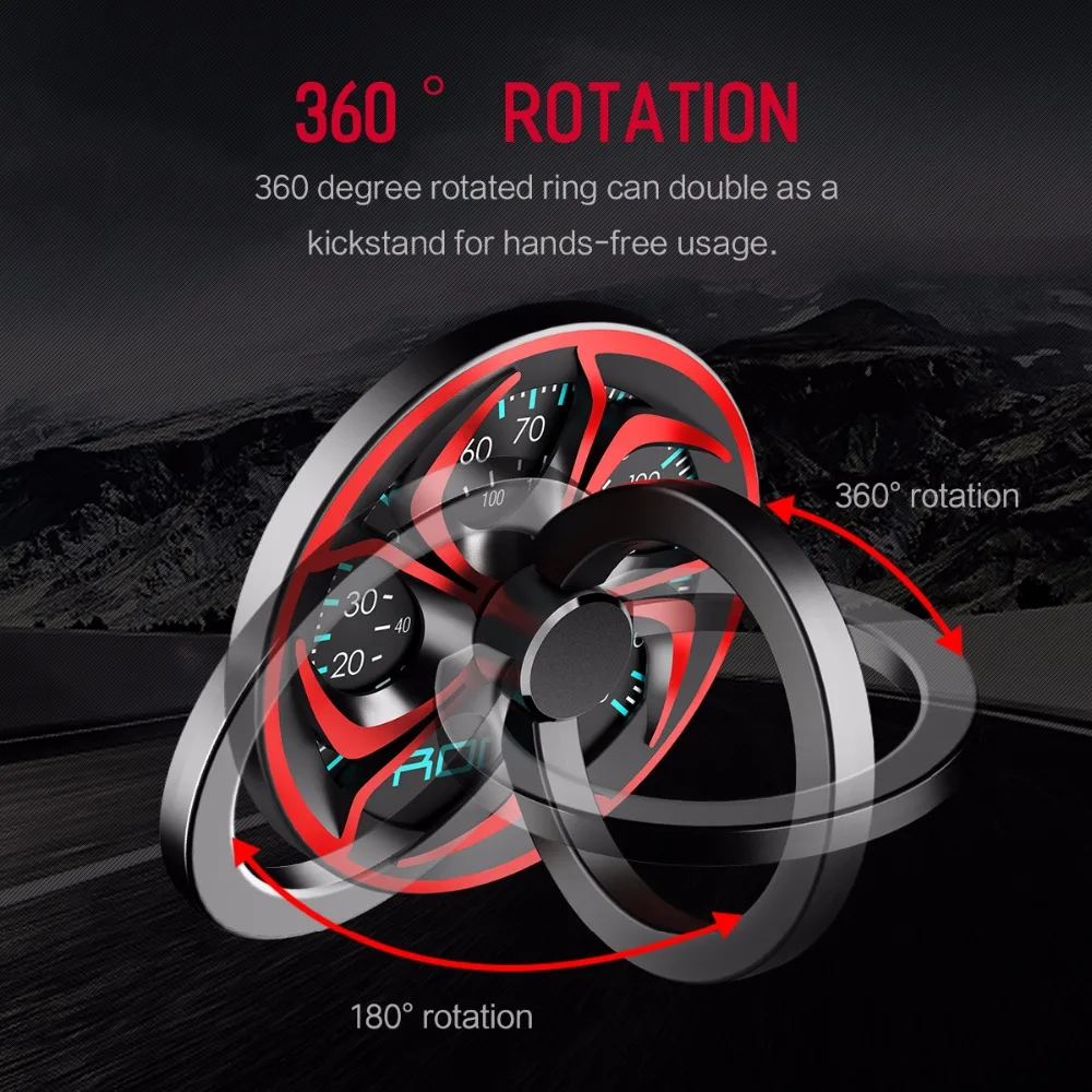 ROCK 360 Degree Finger Ring Holder Metal Smartphone Mobile Phone Hand Spinner Stand Holder For iPhone ipad Samsung Table