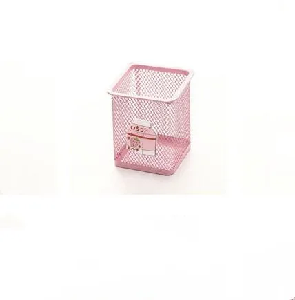 Розовый красивый металлический держатель для ручек, контейнер для карандашей, коробка для хранения, чехол для девочек, подарок на день рождения для детей, школьные офисные канцелярские принадлежности - Цвет: C