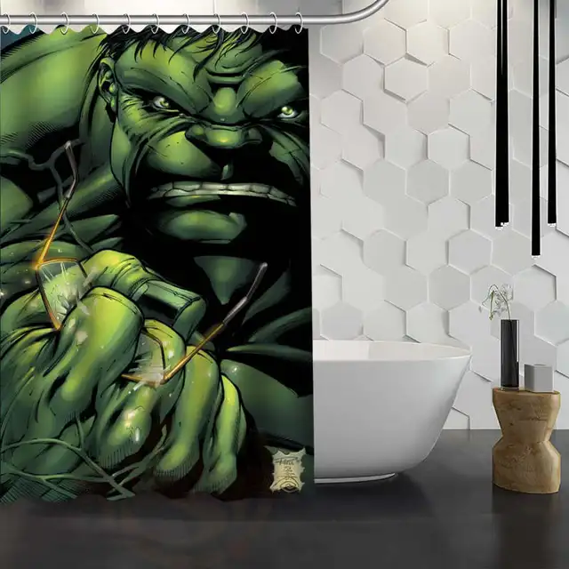 Custom Hulk Marvel Shower Curtain Waterproof Fabric Bath Curtain for