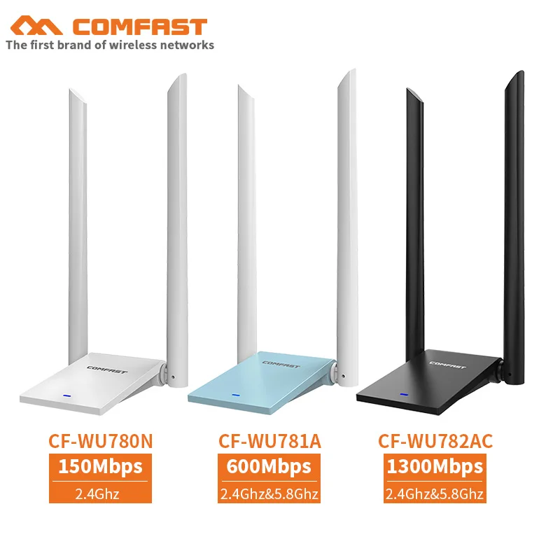 802,11 a/b/n/g/ac Высокая мощность USB 3,0 беспроводной Wifi адаптер ПК Wifi адаптер 150~ 1300 Мбит/с Wlan приемник с 2* 6dbi Wi fi антенна