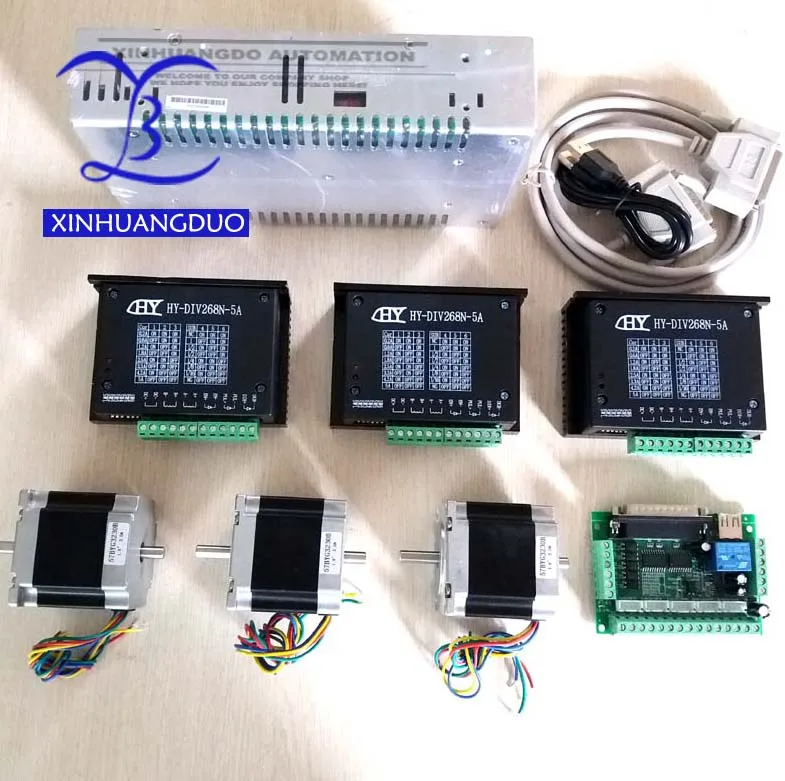

3pcs 1AxisTB6600 driver +one interface board + 3pcs 56mm Double output shaft Nema 23 Biaxial stepper motor +one power supply