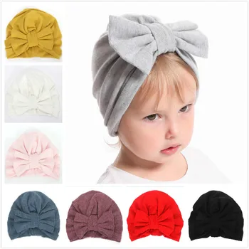 

Cute Newborn Toddler Baby Infant Knot Hat Cotton Soft Solid Beanie Cap Hats