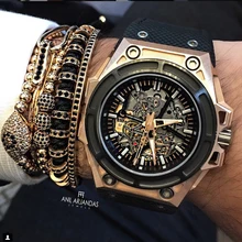 Moda Famouns Marca Pulseras de Los Hombres, 8mm Beads CZ Pavimenta El Ajuste Negro y chapado Negro 6mm Granos Redondos y Trenzado Pulsera Para hombres