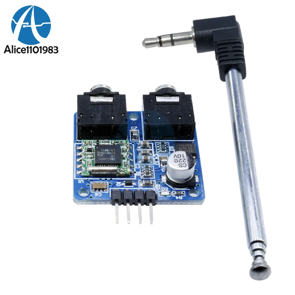 

TEA5767 FM chip Module With Free Cable low noise RF input amplifier Antenna Stereo Radio Module for Arduino