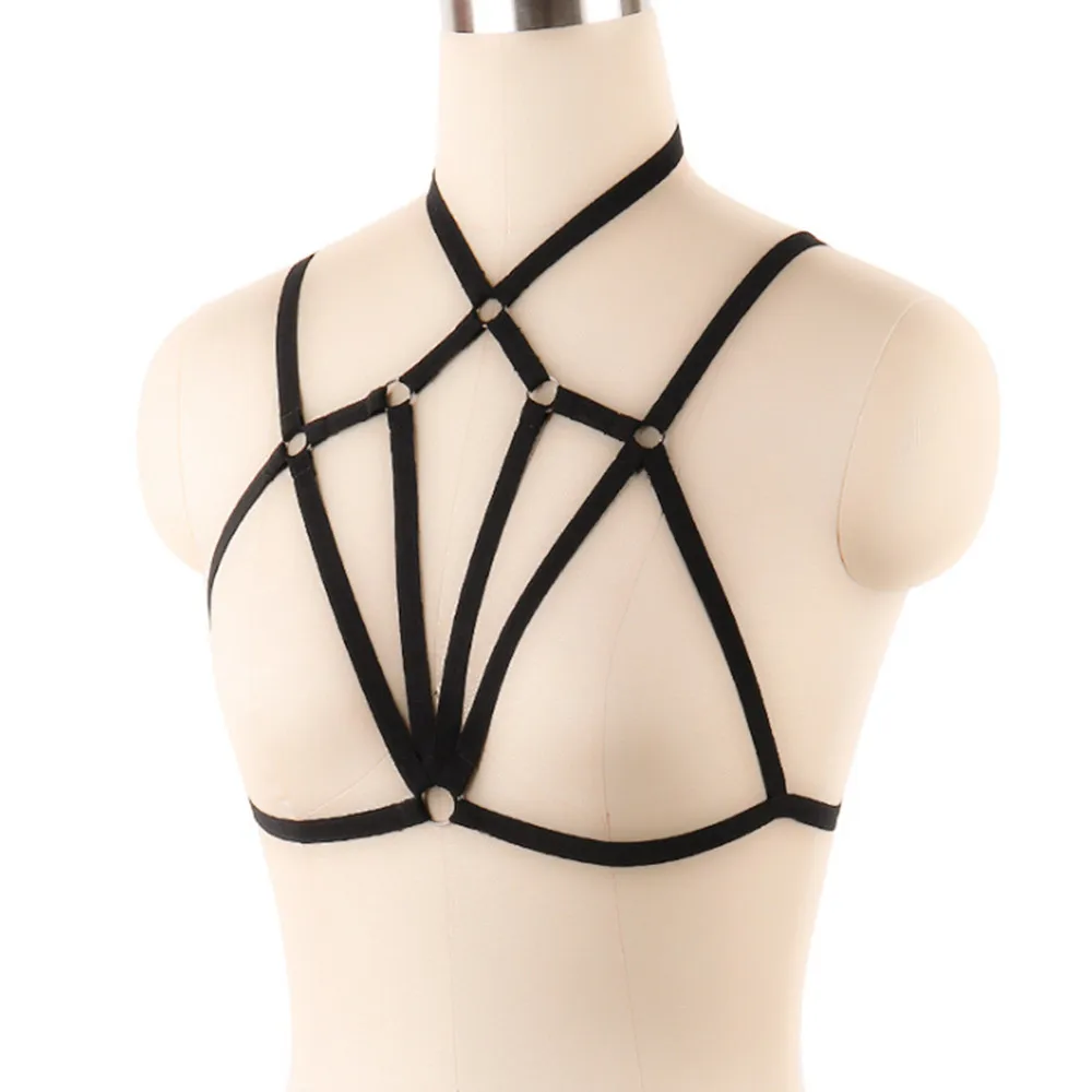 Sexy Bra Elastic Belt Up Strap Bra Clubwear Female Cupless Chest Bandage Adjustable S-XL Erotic Underwear Lingerie for Women (7)