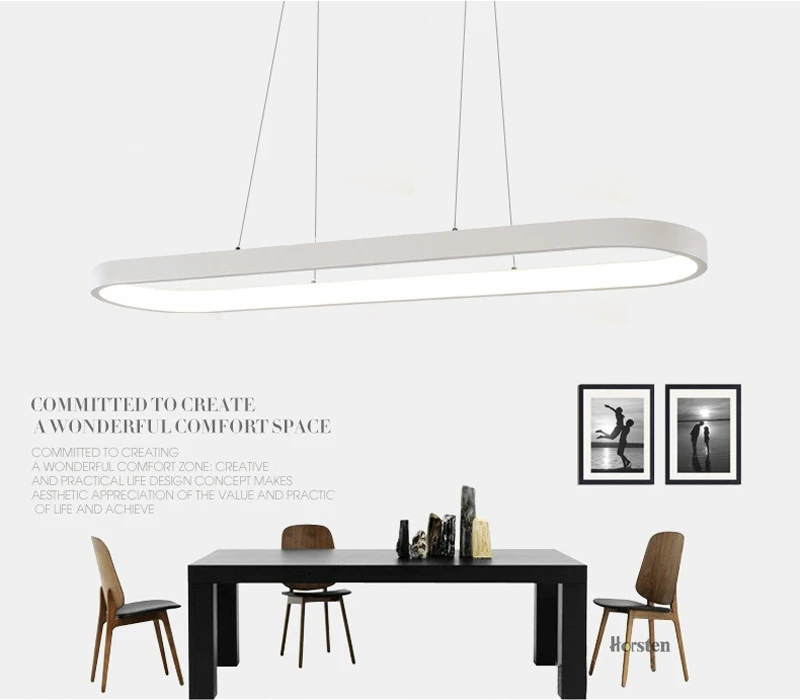 Modern Minimalism Oval Ring LED Pendant Lights Aluminum Acrylic Suspension Hanging Lamps For Dining Room Restaurant Office (22)