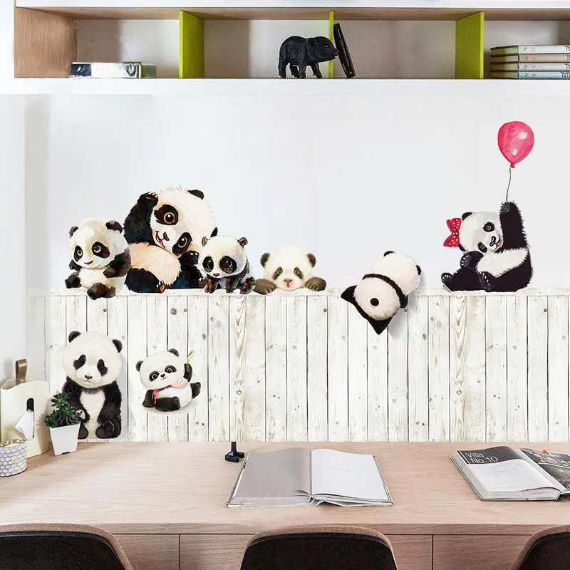 

Environmental Cute Cartoon Panda Wall Sticker Waterproof Removable Kids Decals Nursery Bedroom Living Room Stationery Sticker