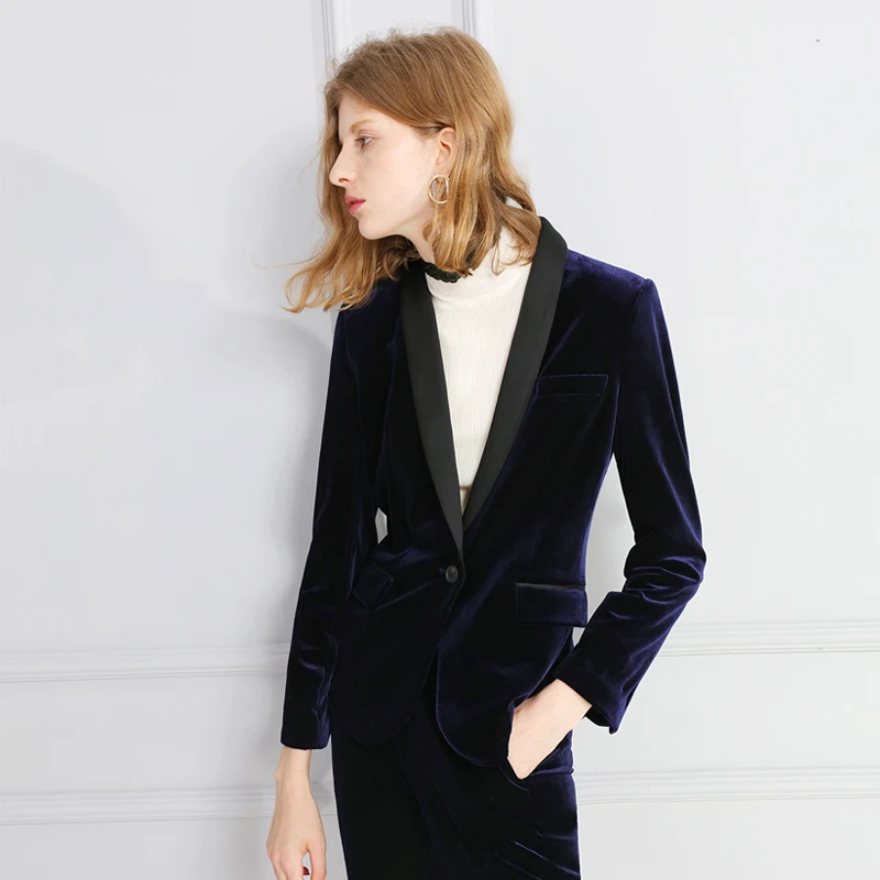 Velvet blazer With Jackets  Office ladies Business Women Female clothes