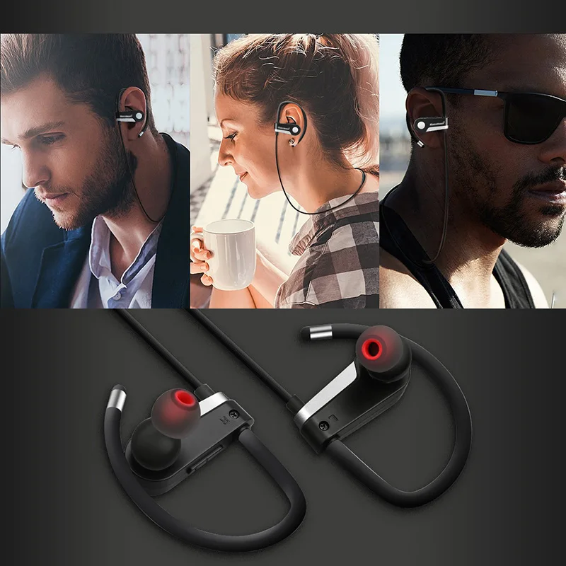 VAORLO Wireless Bluetooth 4 1 Earphone Ear hook Headset With Microphone For Xiaomi Stereo Sound Running Earphones fone de ouvido