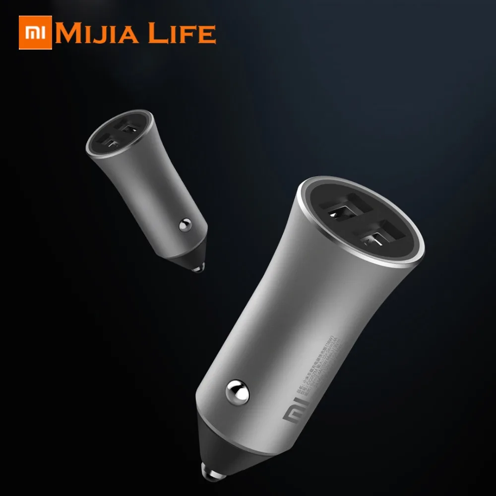 

Xiaomi Mijia Car Charger Fast Charge Edition Dual USB Smart Output Support 18W Fast Charge Support With Most Phones Tablet PC