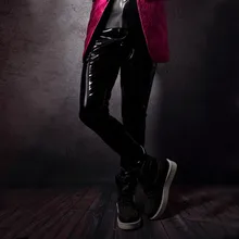 S-5XL Для мужчин мода певица ди-джей GD черные лакированные кожаные штаны Большие размеры для ночного клуба Для мужчин для выступления костюмы