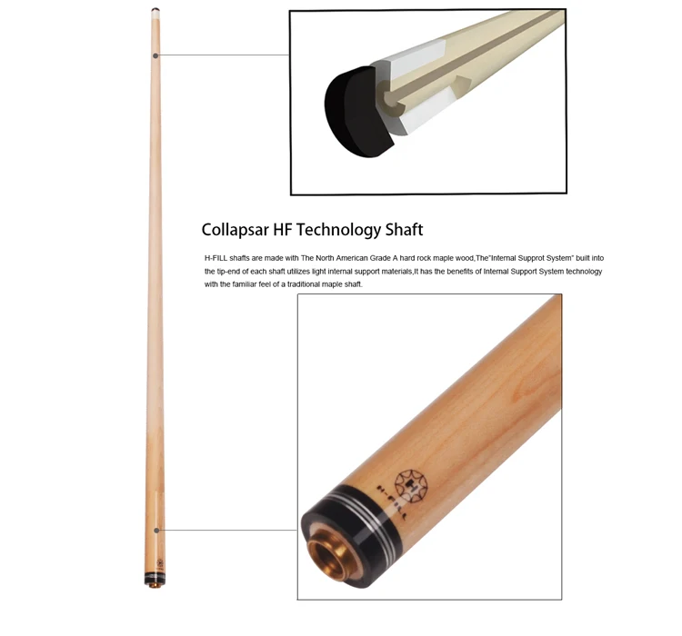 Collapsar 58 Pool Sticks/Pool Cue with Soft Case 2-Piece 12.75mm/11.75mm Tip Technology Maple Shaft Professional Billiard Pool Stick 