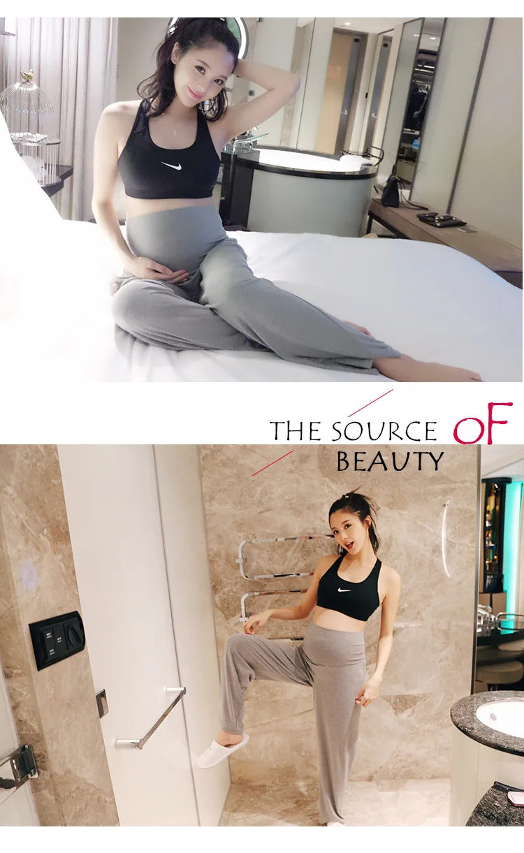 Йога для беременных Штаны корейский сезон: весна–лето хлопок широкие брюки Одежда для беременных Для женщин Беременность пот Штаны SH-S888