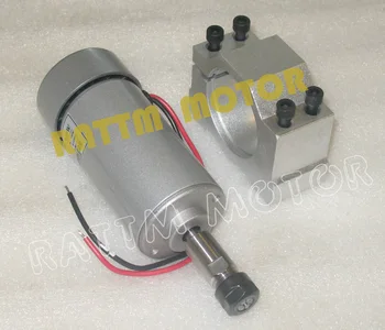 

300W Air coolded spindle motor 12-48V DC ER11 collect + 52mm Mount bracket fixture for PCB CNC Mahine