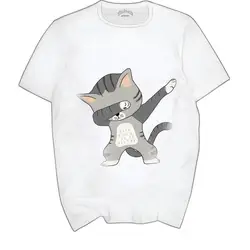 Мужская белая футболка с коротким рукавом, с принтом милой собаки кошки единорога панды, футболка с принтом, Мужская модная футболка