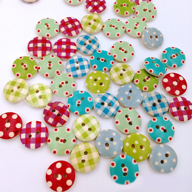 

2019 Popular 100pcs/Pack DIY Decoration Button Colorful Plum Buttons for Sewing and Crafting Holes