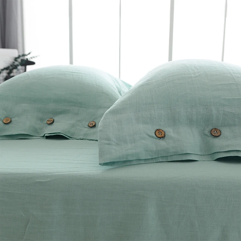2 шт. 48*74 см Чистый льняной чехол для подушки, однотонный цвет, высокое качество, наволочка для подушки, классный домашний декоративный чехол для подушки с кнопкой