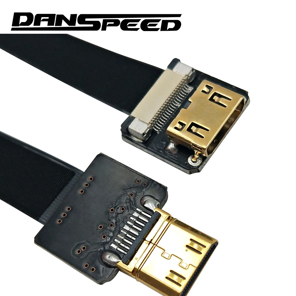 Danspeed 20 سنتيمتر أنثى إلى ذكر f/m fpc fpv البسيطة hdmi إلى hdmi كابل مسطح ضئيلة لل جوية التصوير