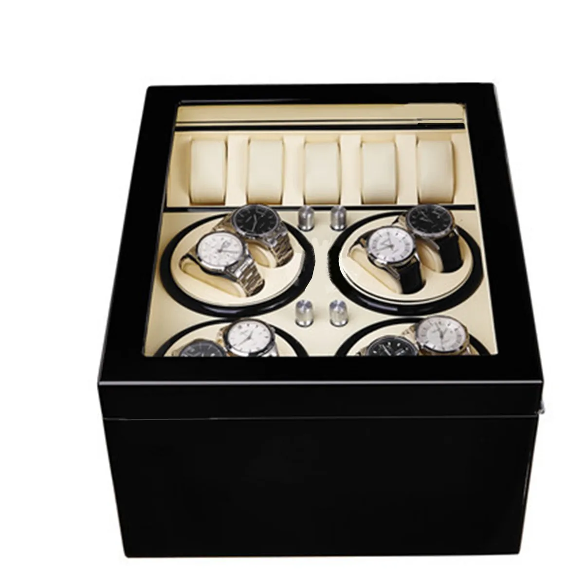 

8+5 Watch Winder Rotator Storage Case Luxury Automatic Display Box Organizer PU Leather Silent Safe Storage Modes High-end Look
