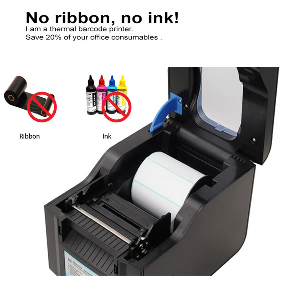 Xprinter تسمية طابعة باركود الحرارية استلام الطابعة طابعة رموز شريط 20 مللي متر-80 مللي متر مع السيارات Stipping XP-370B