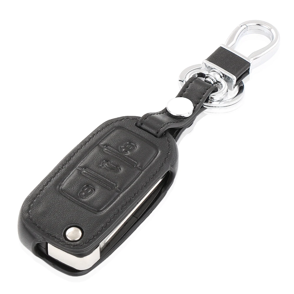 Кожаный чехол для ключей VW Polo Passat B5 Golf 4 5 6 Jetta Mk6 Tiguan CrossFox Plus Eos Scirocco автомобильного