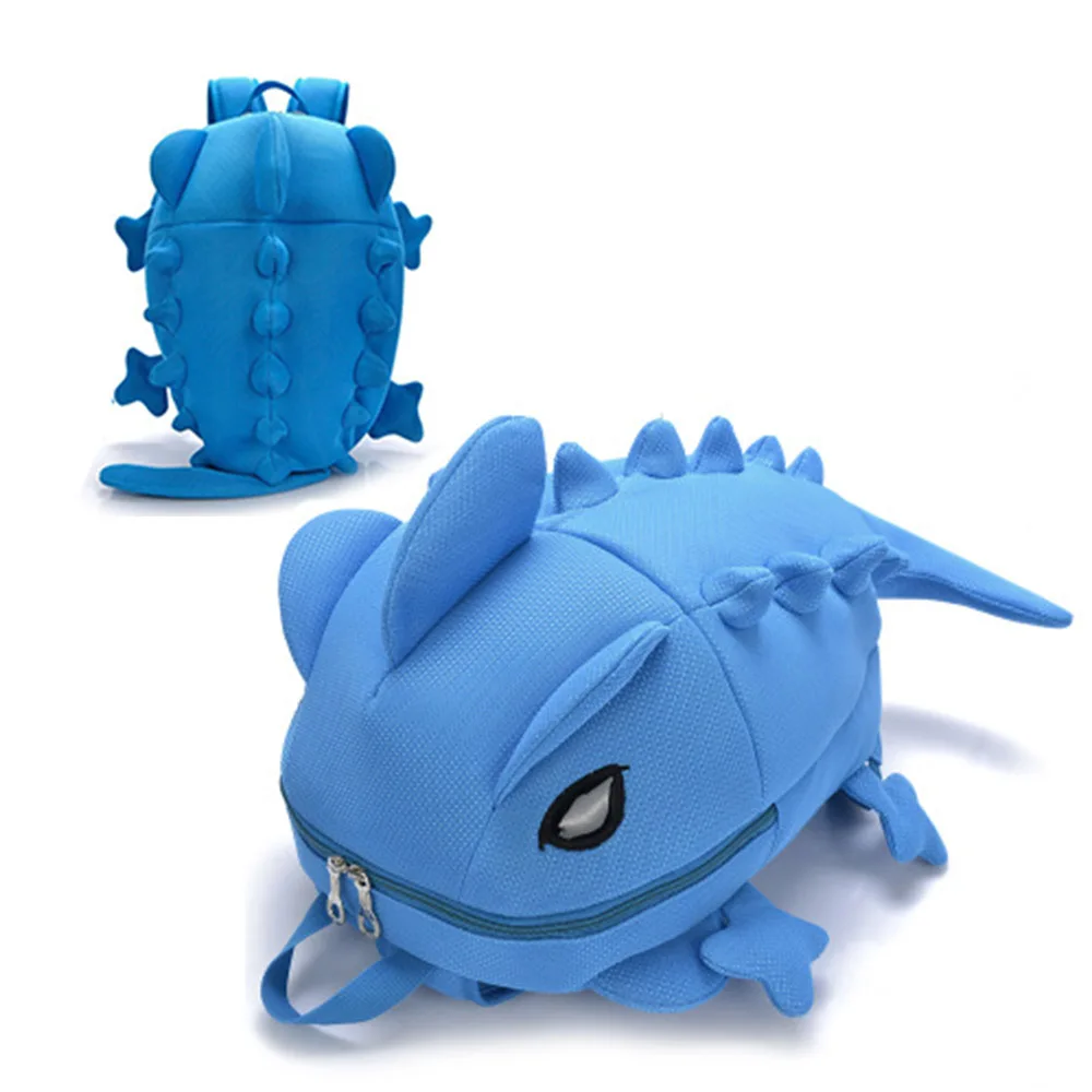 Cute 3D Solid Chameleon Backpack for Girls Vivid Backstab Monster Shaped School Bag Shark Satchel Bags