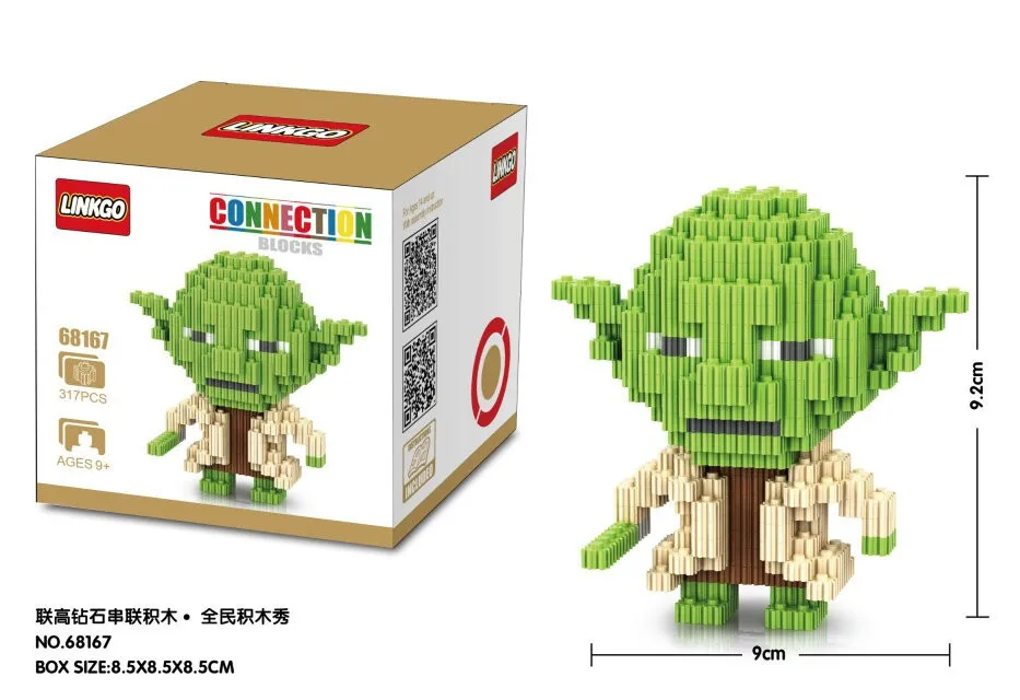 

Linkgo Connection Blocks Darth vader DIY Building Bricks Star wa Auction Figures Yoda Model Toys 3D Anime Juguetes Kids Toys