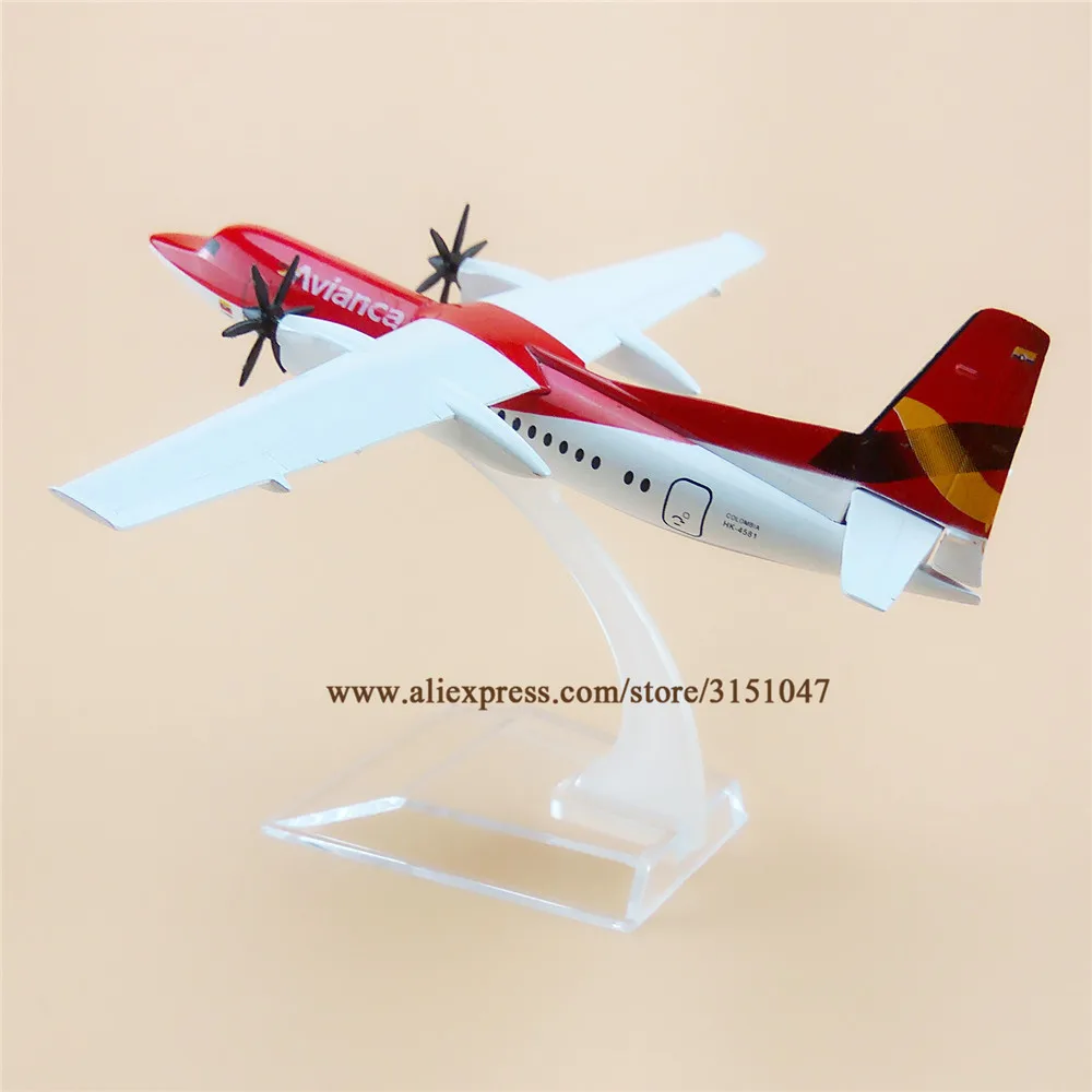 Air Colombia Avianca FOKKER FOK F-50 Airlines Red Airplane Model Alloy Metal Plane Diecast Aircraft 16cm Gift | Дом и сад