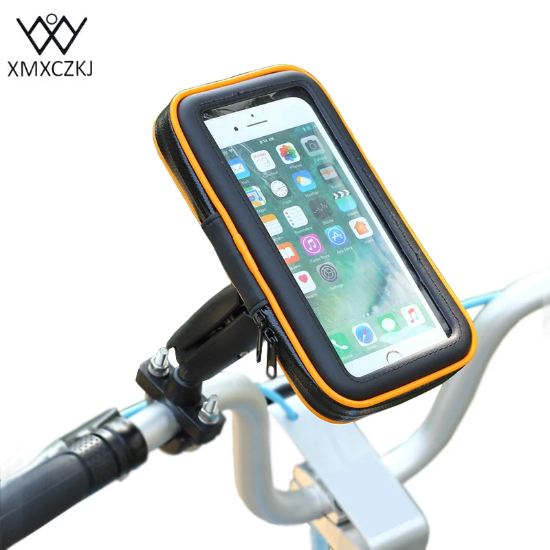 XMXCZKJ Bicycle Smartphone Holder Waterproof Bag 360 Rotating Phone Holder For Iphone Samsung Huawei GPS Smartphone Accessories