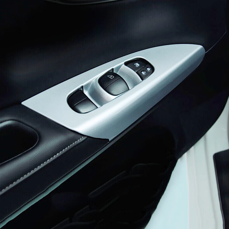 

ABS Plastic Chrome Car Door Window glass Lift Control Switch Panel frame Cover Trim For Nissan Sylphy 2016 2017 2018 2019