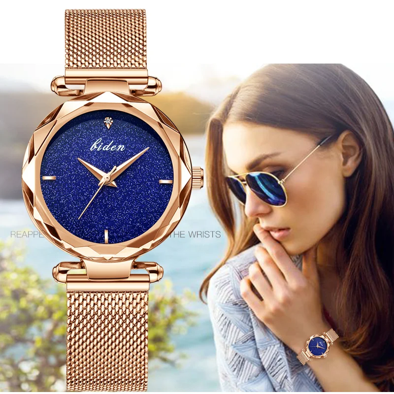 

Luxury Brand Rose Gold Women Watches Starry Sky Watch For Ladies Wrist Watches Casual Waterproof Female Clock relogio feminino