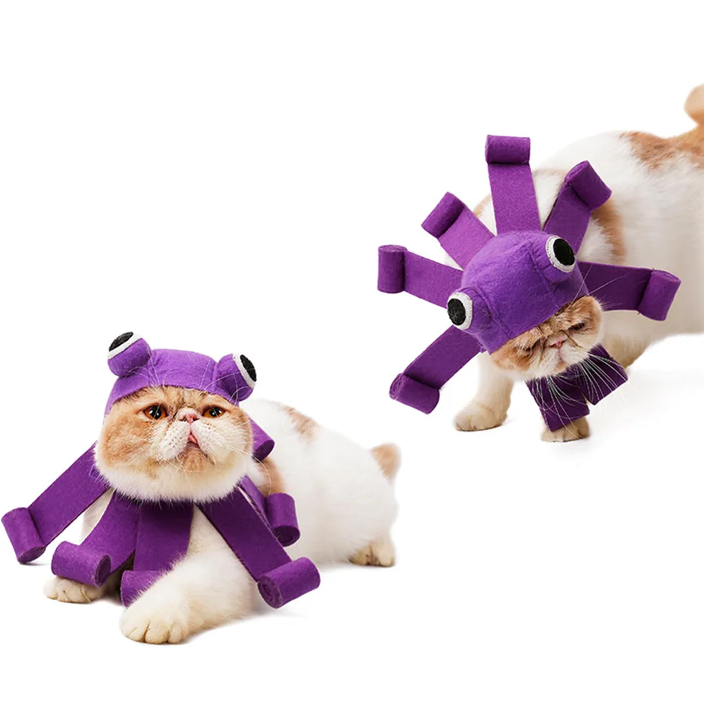 Pet Octopus дизайн кошка шапка для косплея кошка костюм шапка праздничный костюм, товары для домашних животных#0321