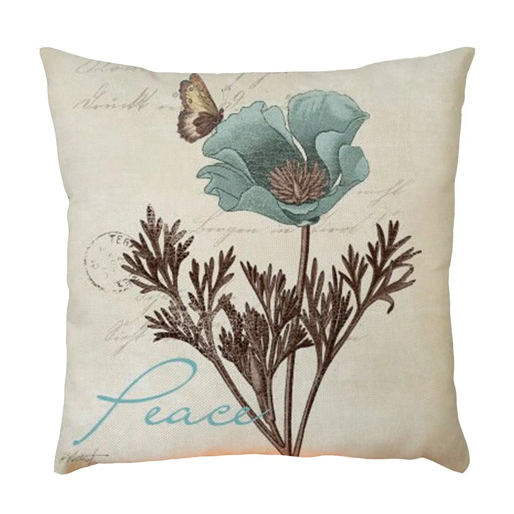 

Plant Pattern Pillowcase Pillow Case Cushion Cover Sofa Car Decor Dobby Throw Waist for Home Decor