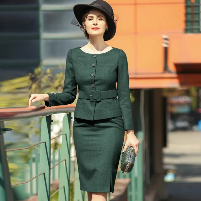 Skirt Suit Office Lady Tops and Skirt Sets 2019 Spring Autumn Women