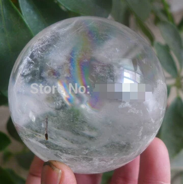 

WBY free shipping NATURAL Quartz Rock Crystal Sphere Ball with tourmaline 80mm