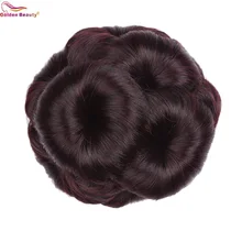 Кудрявые синтетические волосы шиньон с зажимом в шиньон пластиковые расчески эластичные волосы булочка невесты свадьба Updo Золотая красота