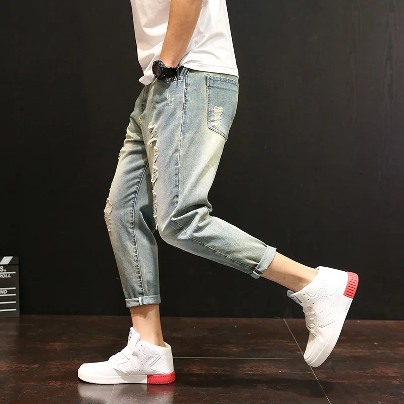 Brand Fashion Jeans Men 2018 Spring Summer New Jeans Male Slim Fit Zipper Casual Denim Trousers Collapse pants Hip hop Brand Fashion Jeans Men 2018 Spring Summer New Jeans Male Slim Fit Zipper Casual Denim Trousers Collapse pants Hip hop