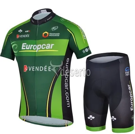 Free Shipping 2014 Europcar Team Bike Cycling Jersey and bicicleta Shorts Outdoor Ciclismo Clothing / Quick Delivery | Спорт и