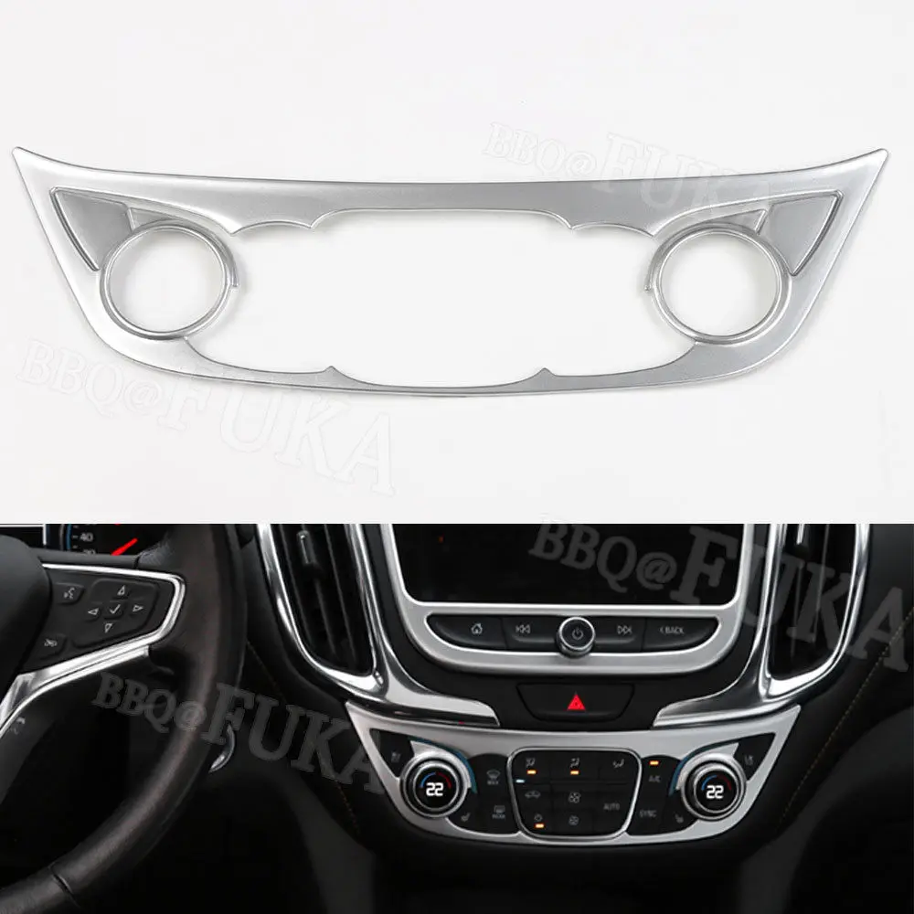 Car Center Control Air Condition Button Switch Panel Cover Trim Fit For Chevrolet Equinox 2017-2018 Silver/Black Wood Grain | Автомобили и