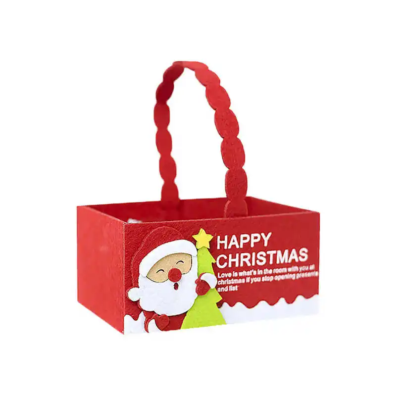 Christmas Fabric Candy Storage Box Creative Flannel Storage Box Mini Gift Box Christmas Candy Bag #2n19 (1)
