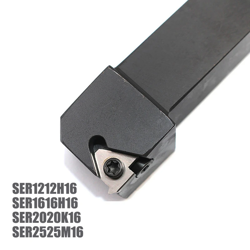 

1pc SER1212H16 SER1616H16 SER2020K16 SER2525M16 Right Thread Turning Tool Alloy steel outer round tool holder without insert