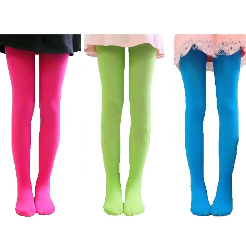 

Fashion Children girls thin tights big girls pantyhose candy color nylon slim stockings kids tights for Summer Autumn Hot sale