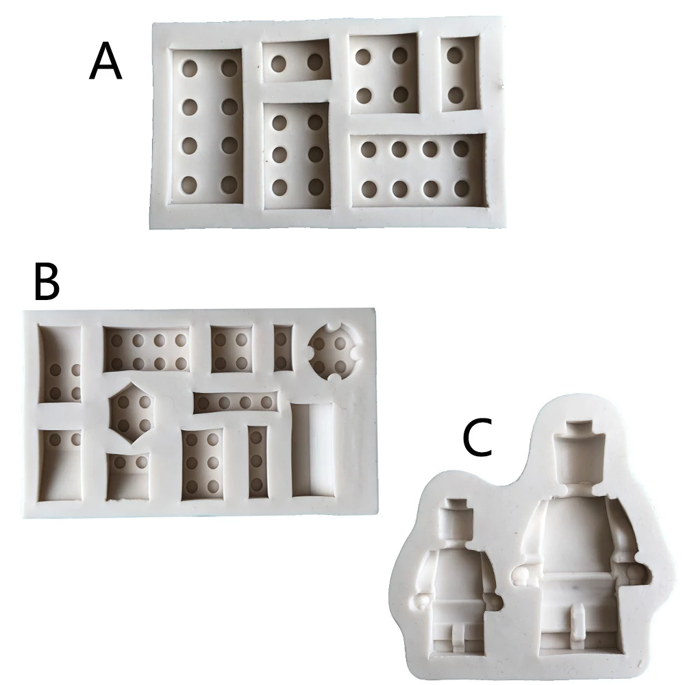 

1PCS Lego Brick Blocks Robot Shaped silicone mold DIY Chocolate Ice Cube Tray Fondant Cake Decorating Tools Moulds
