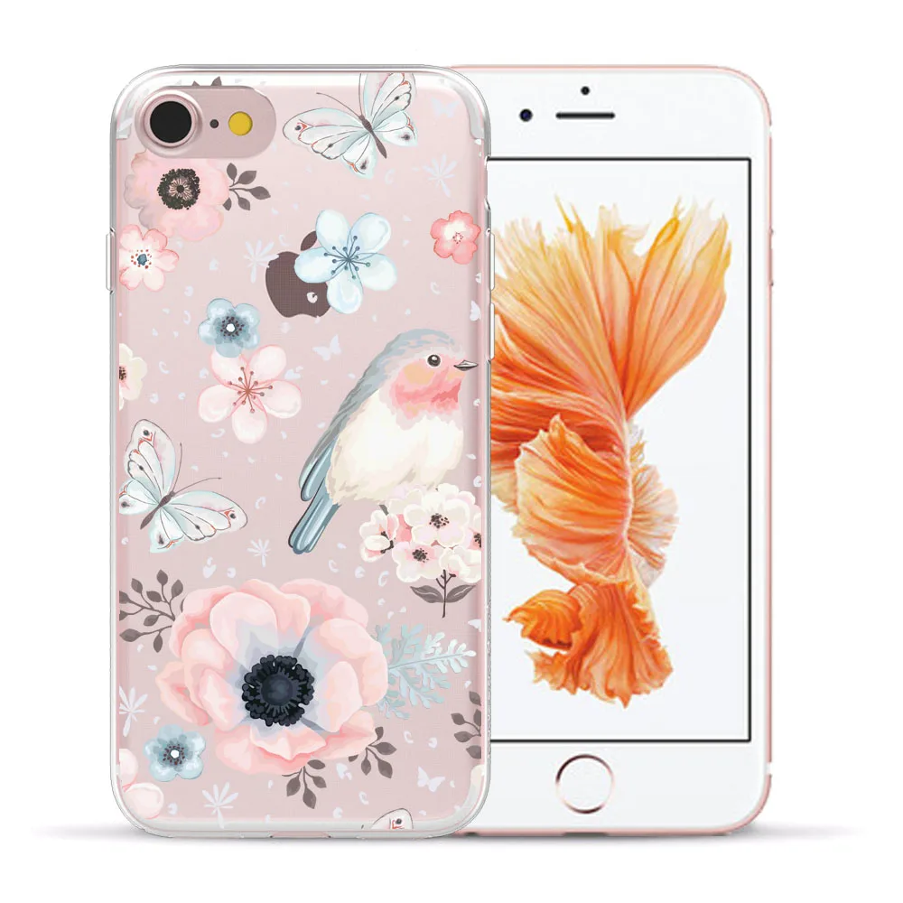Сексуальный силиконовый чехол в стиле ретро с цветочным рисунком для iPhone 5 5S SE 6 6S 7