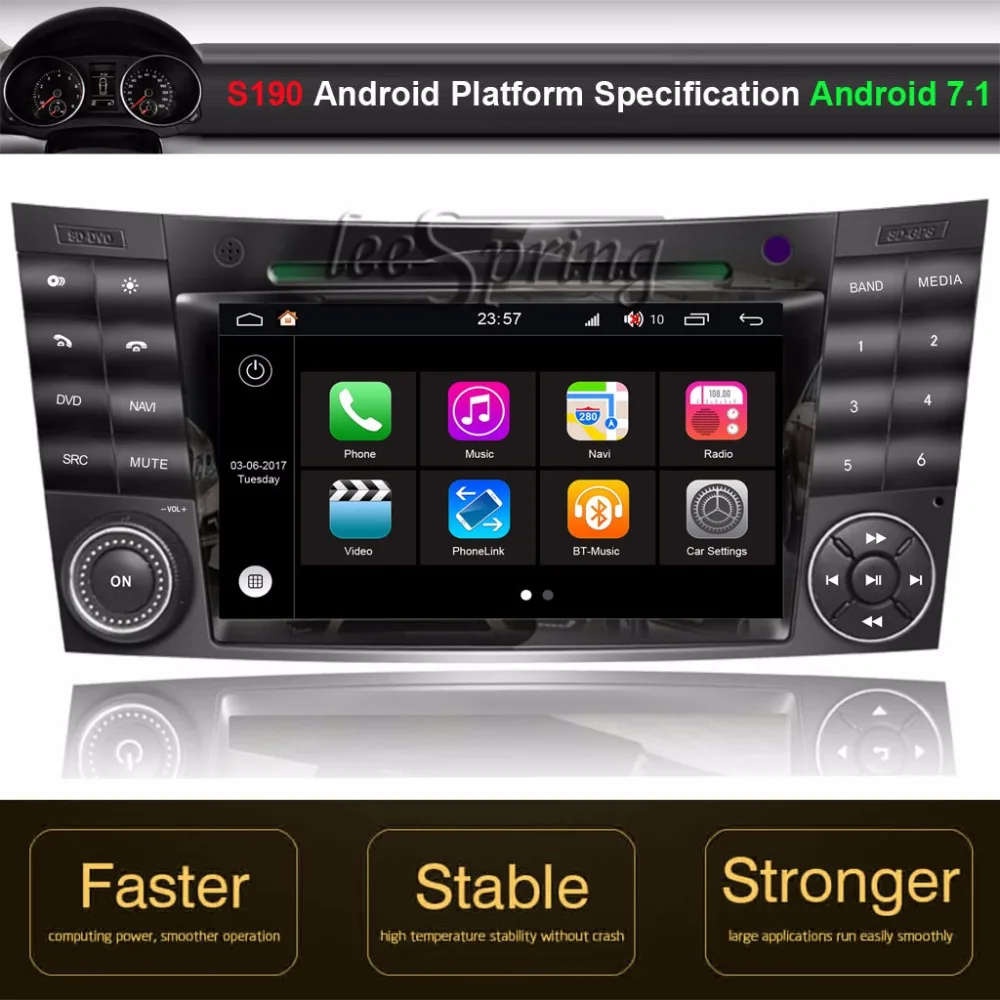 Android 7.1 Car DVD GPS Player for Mercedes-Benz W211 2002-2008 