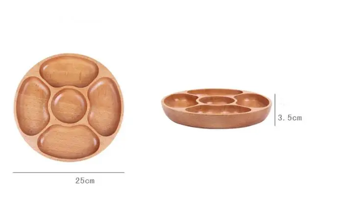 10 шт./лот 5 решетки круглые деревянные блюдо для закусок Семья фруктовый десерт блюдо зерна Тарелка деревянная дома вечерние поднос для