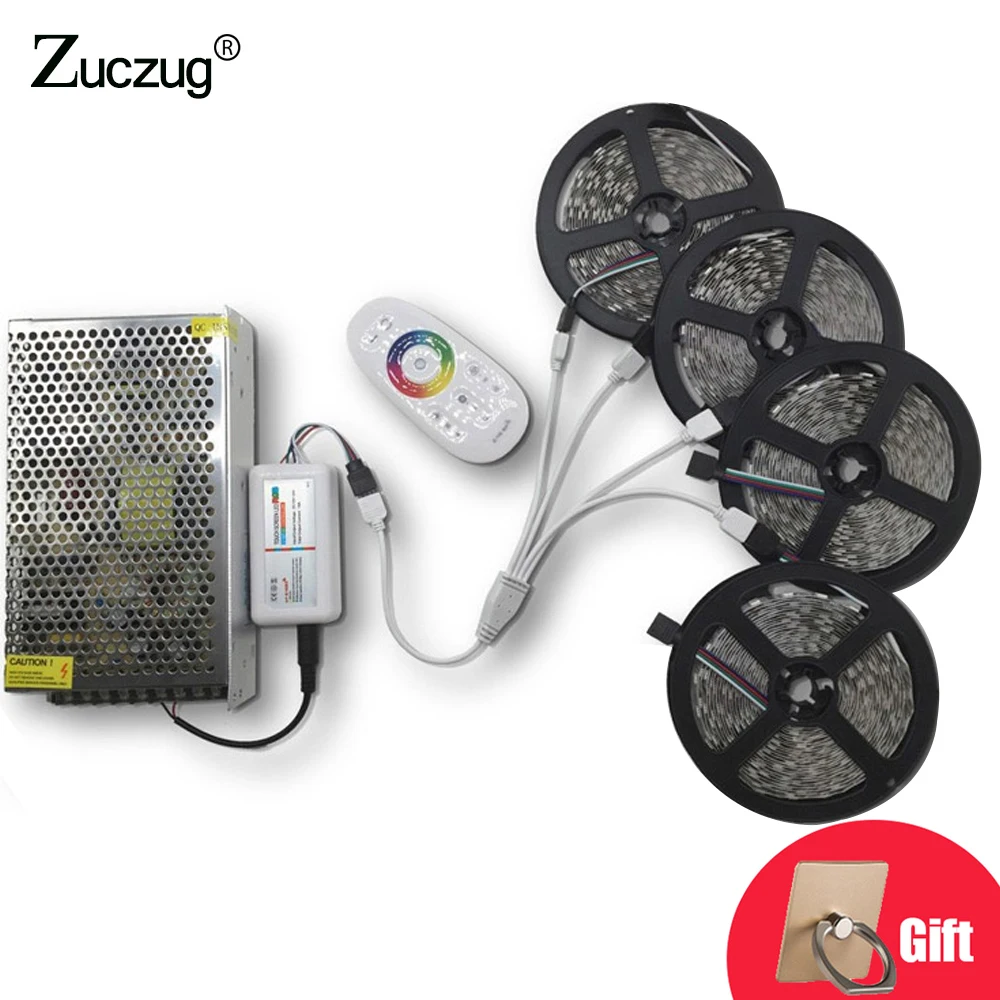 

LED Strip RGB 12 v light Set 5050 lamp kit With 2.4G Touch Screen ledstrip RF Remote Controller 5M 10M 15M 12V Power Adapter