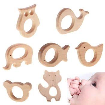 

DIY Baby Born Gym Toys Wood Necklace Pendant Food Grade Wooden Teether Toys Tortoise Koala Whale Turtle Wooden Kid Teething Toys