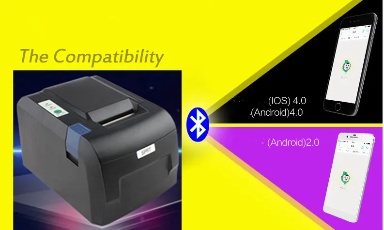 

2016 new POS58IV 58mm thermal printer takeaway Bluetooth printer Andrews Phone wireless Bluetooth (Andrews) + USB